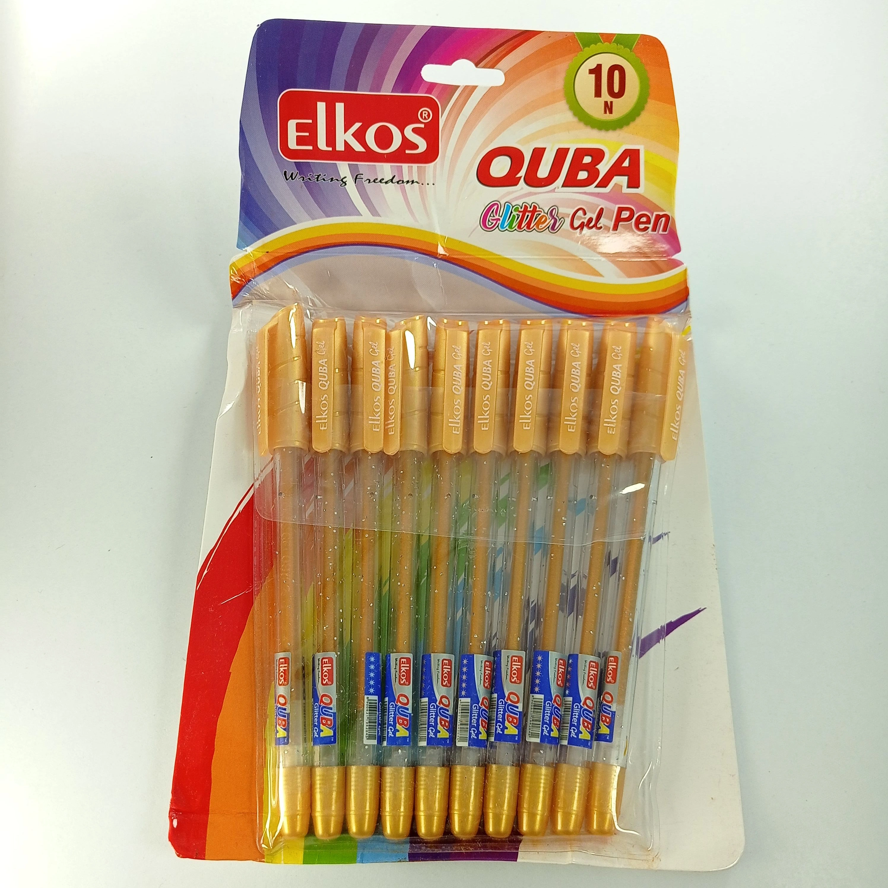 ELKOS QUBA Glitter Gel pen (Pack of 10 pcs)