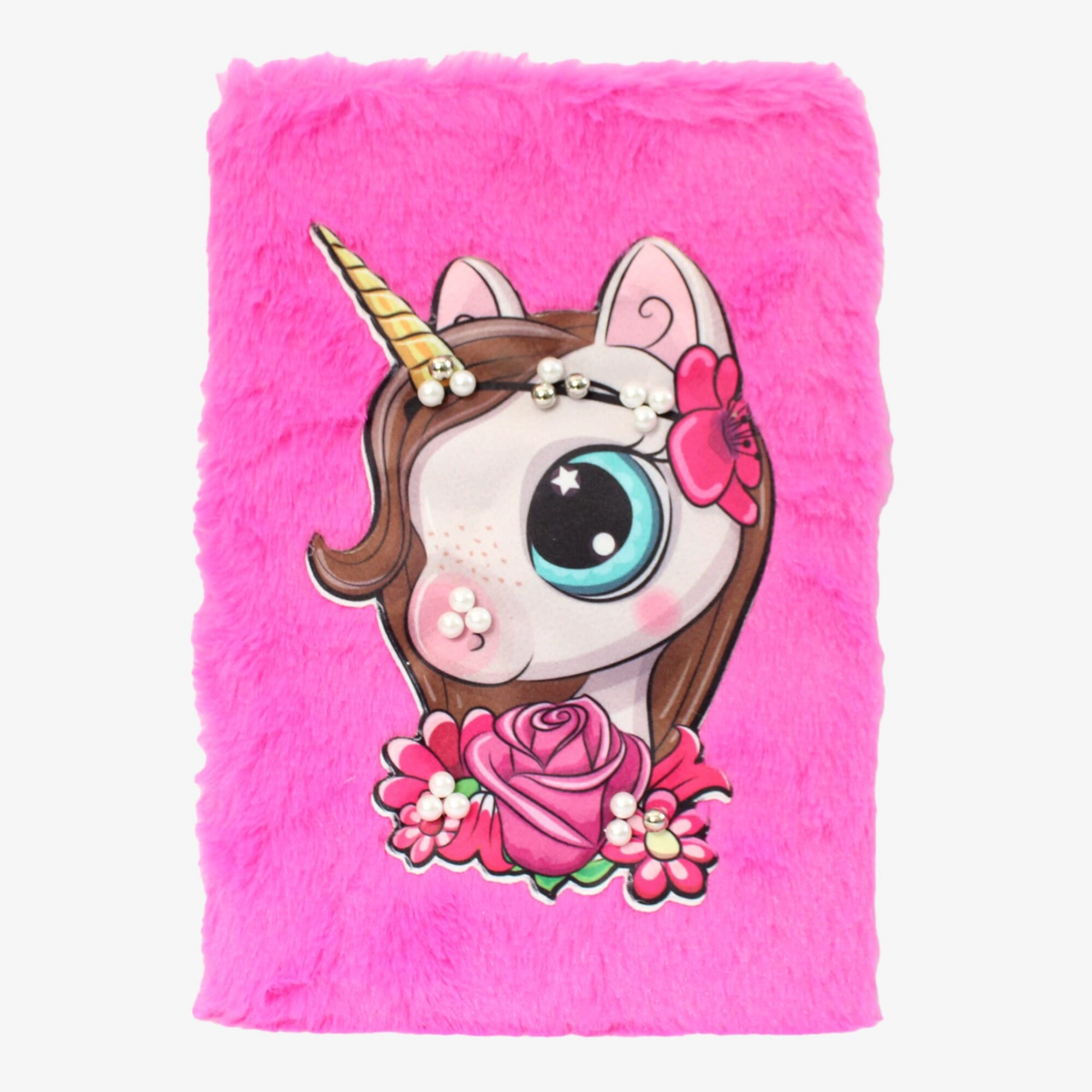 Pink Unicorn Fur Cover Note Book